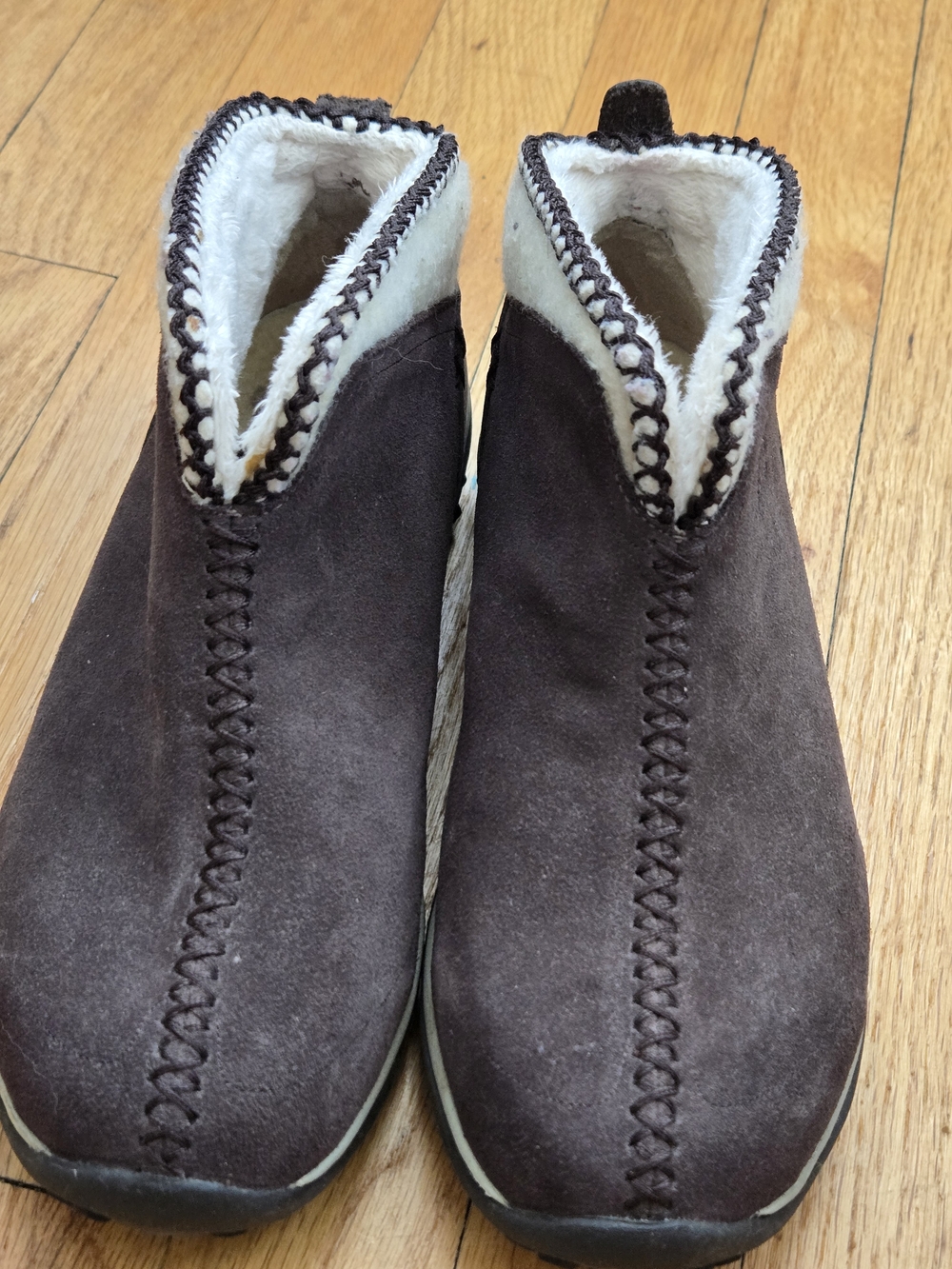Sorel Women's Dark Brown Suede Ankle Booties with Faux Shearling